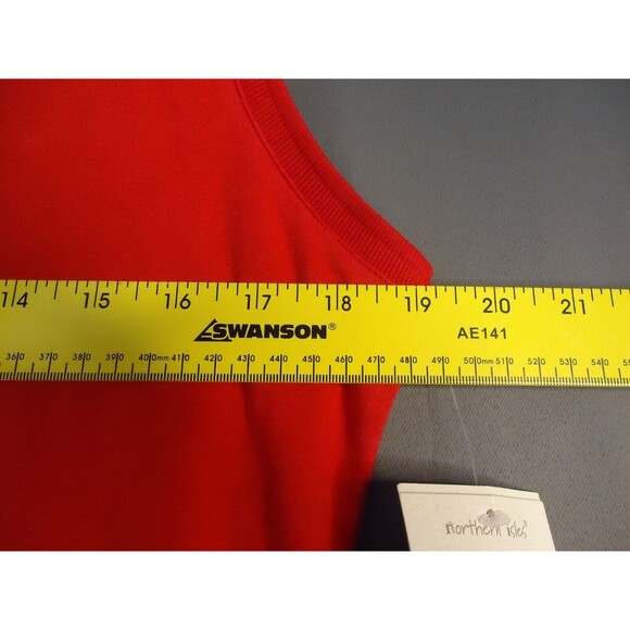 Northern Isles Collard Sleeveless V-neck Polo Womens Size Small Red New - Picture 7 of 9